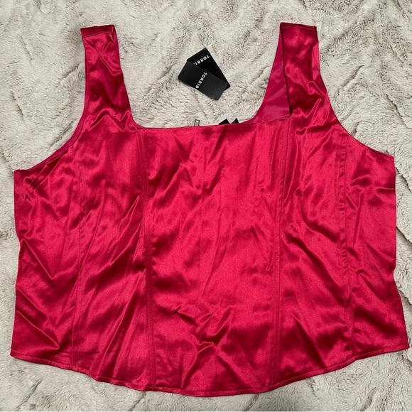 Torrid Hot Pink Satin Sleeveless Corset Top - Picture 3 of 14